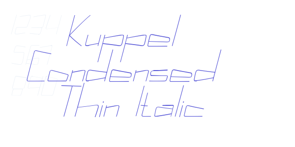 Kuppel Condensed Thin Italic font free