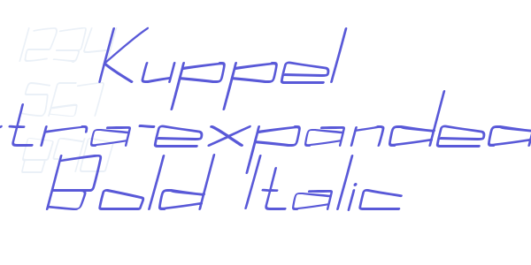 Kuppel Extra-expanded Bold Italic font free