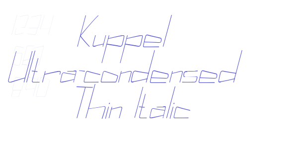 Kuppel Ultra-condensed Thin Italic font free