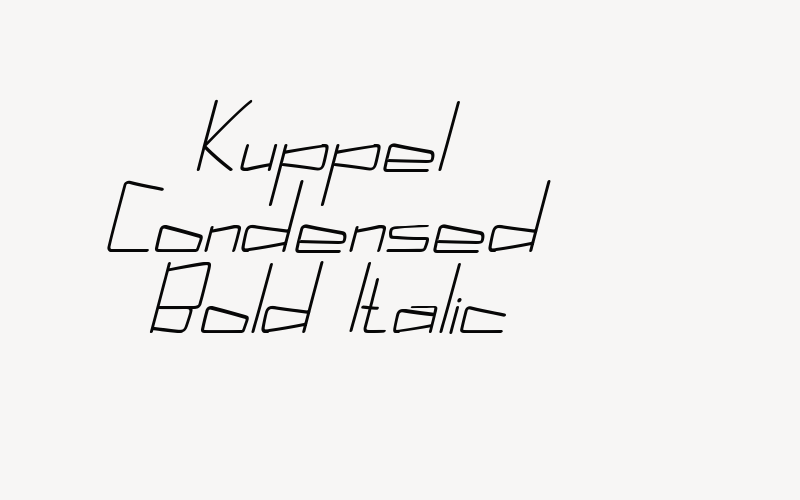 Kuppel Condensed Bold Italic Font