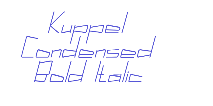 Kuppel Condensed Bold Italic Font Download