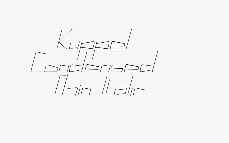 Kuppel Condensed Thin Italic Font