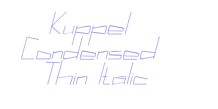 Kuppel Condensed Thin Italic Font Download