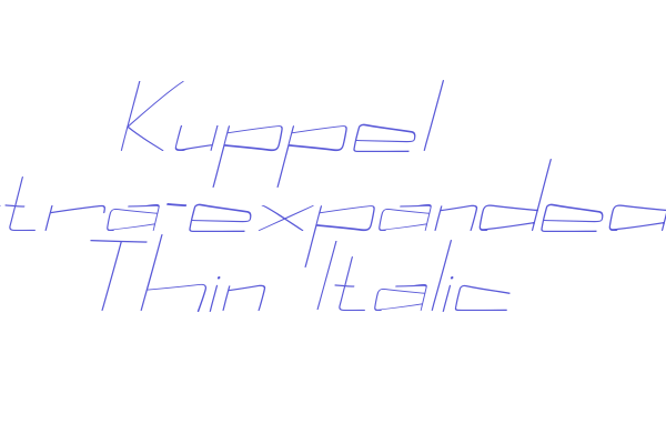 Kuppel Extra-expanded Thin Italic Font