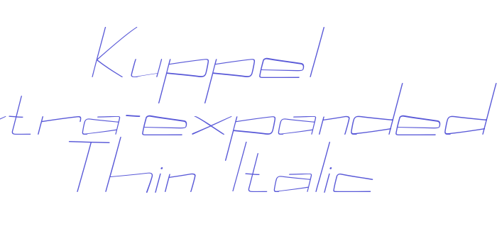 Kuppel Extra-expanded Thin Italic Font Download