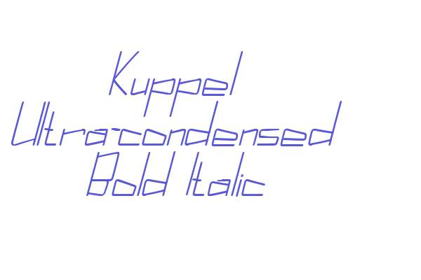 Kuppel Ultra-condensed Bold Italic Font