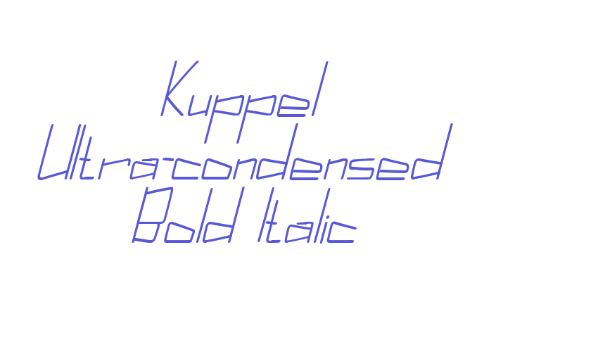 Kuppel Ultra-condensed Bold Italic Font Download