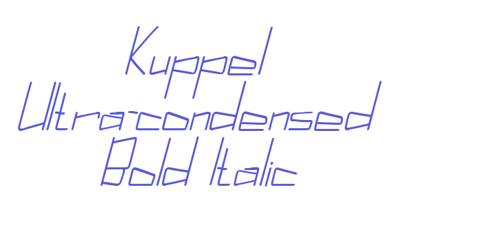 Kuppel Ultra-condensed Bold Italic Font Download