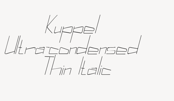 Kuppel Ultra-condensed Thin Italic Font