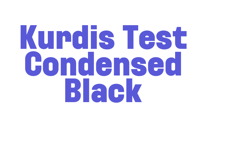 Kurdis Test Condensed Black Font Download