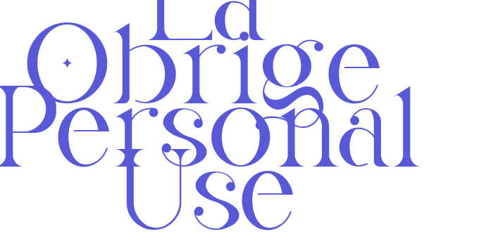 La Obrige Personal Use Font