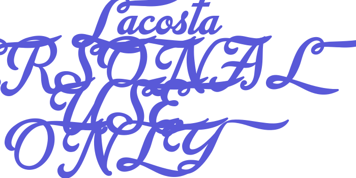 Lacosta PERSONAL USE ONLY Font Download