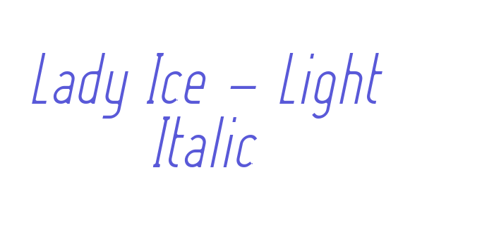 Lady Ice – Light Italic Font