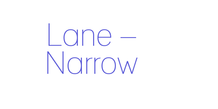 Lane – Narrow Font