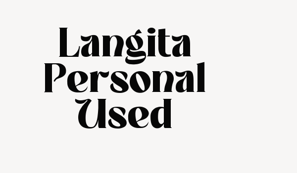 Langita Personal Used Font