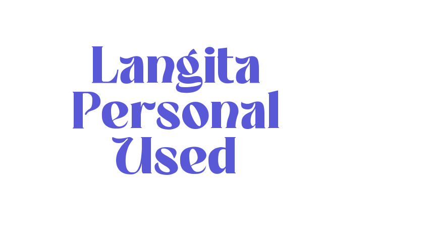 Langita Personal Used Font