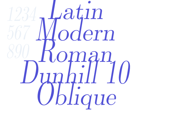 Latin Modern Roman Dunhill 10 Oblique