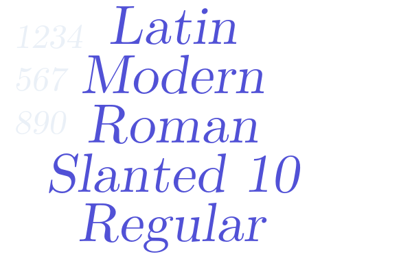 Latin Modern Roman Slanted 10 Regular