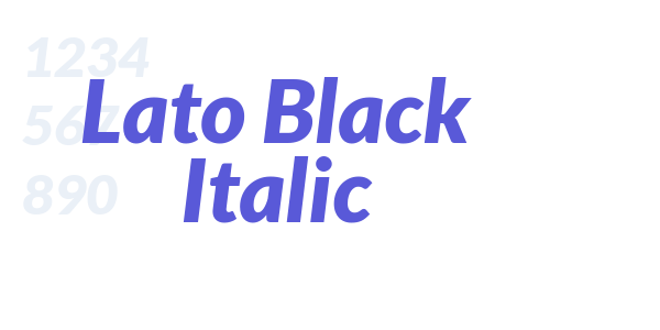 Lato Black Italic font