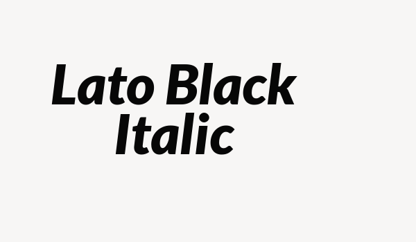 Lato Black Italic Font