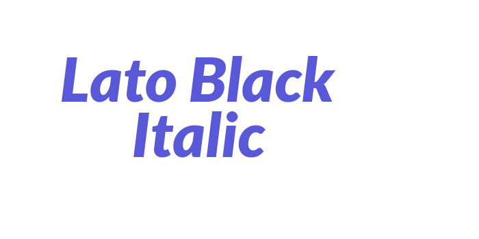 Lato Black Italic Font Download