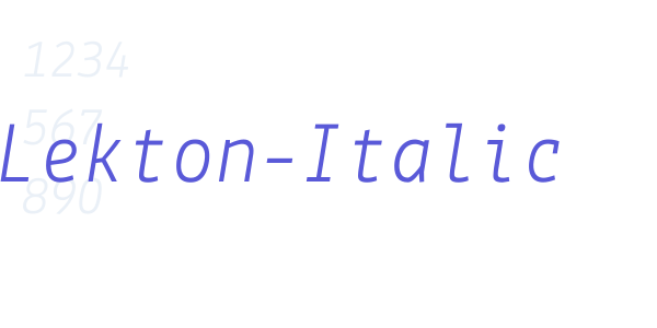 Lekton-Italic font