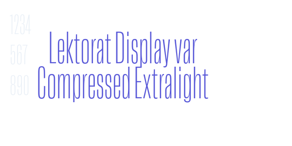 Lektorat Display var Compressed Extralight font free