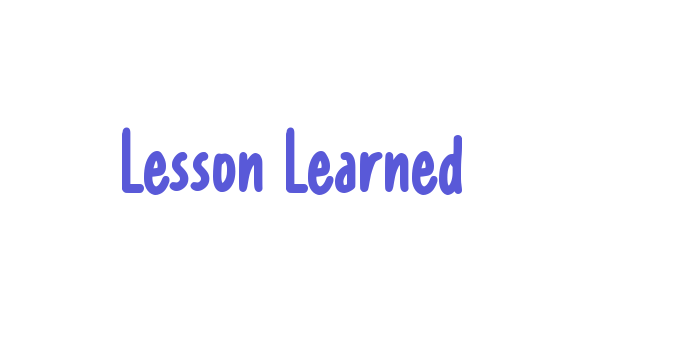 Lesson Learned Font Download