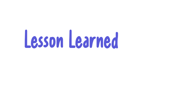 Lesson Learned Font