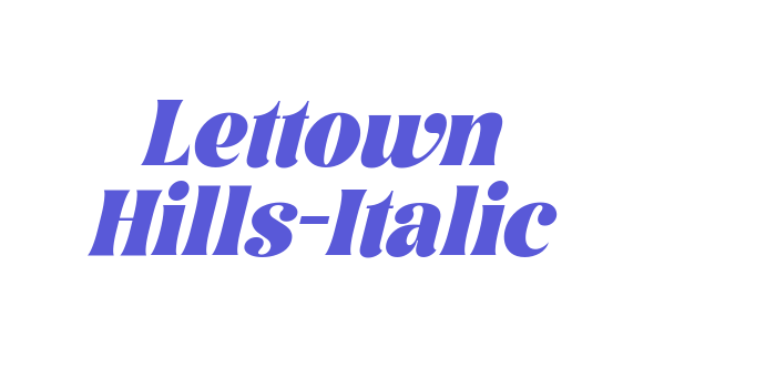 Lettown Hills-Italic Font Download