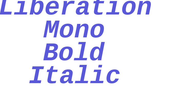 Liberation Mono Bold Italic Font