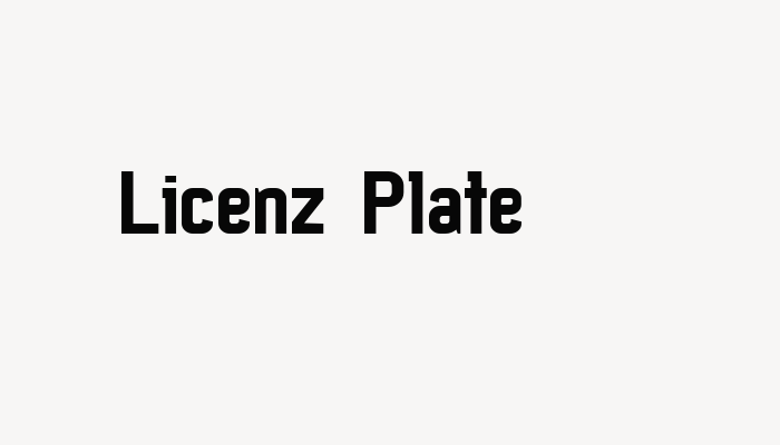 Licenz Plate font download