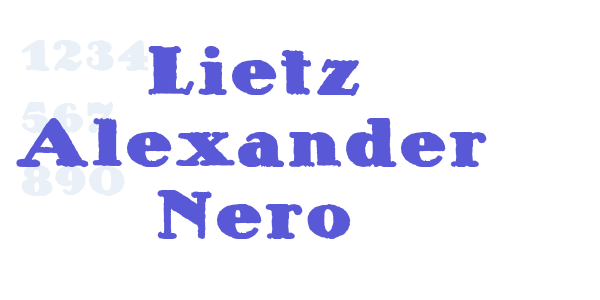 Lietz Alexander Nero font free