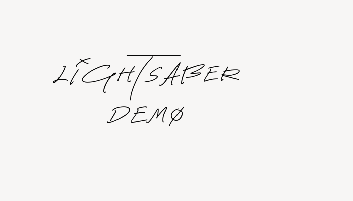 Lightsaber DEMO font download