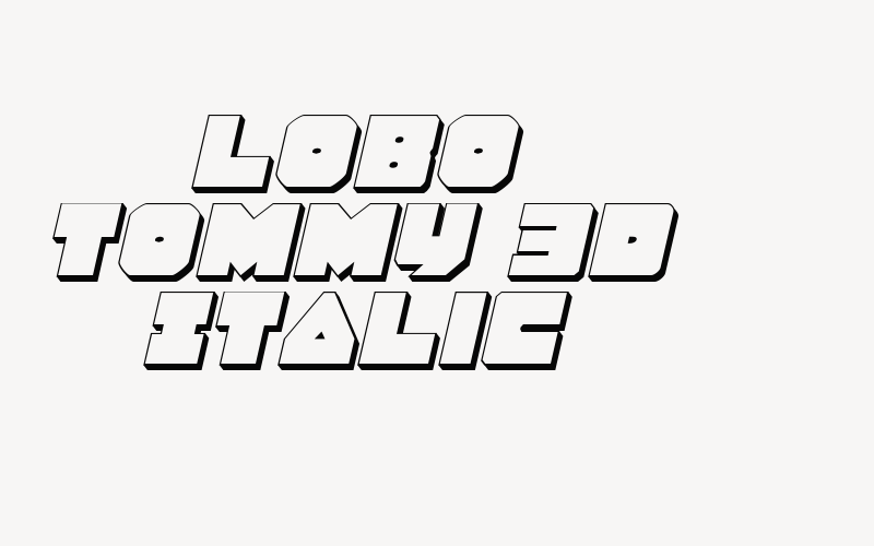 Lobo Tommy 3D Italic Font