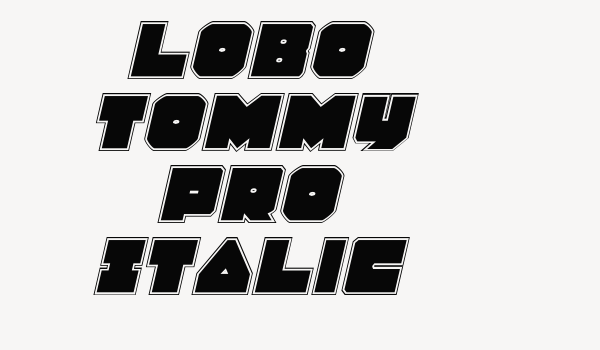 Lobo Tommy Pro Italic Font