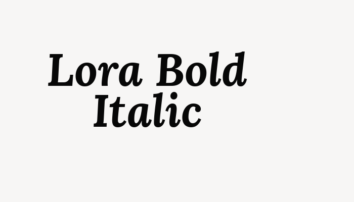 Lora Bold Italic font download