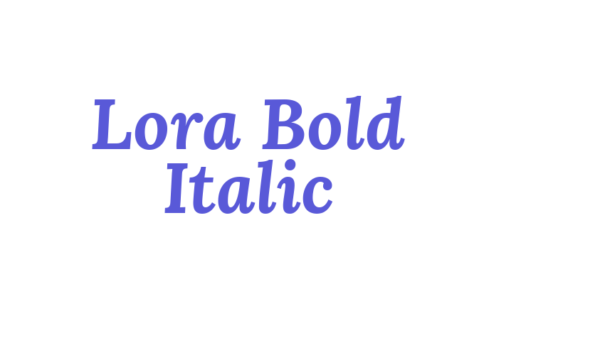 Lora Bold Italic Font Download