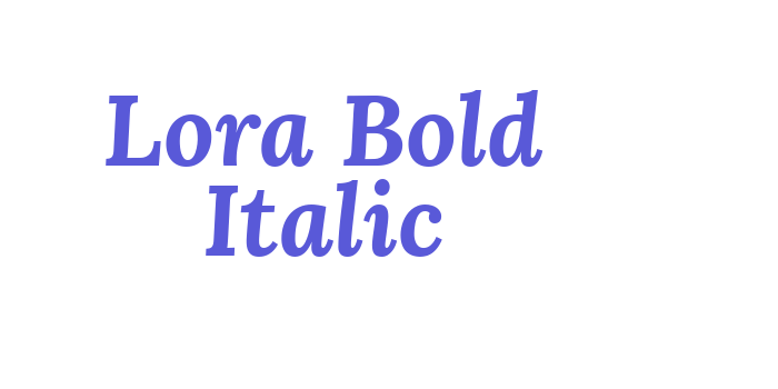 Lora Bold Italic Font Download