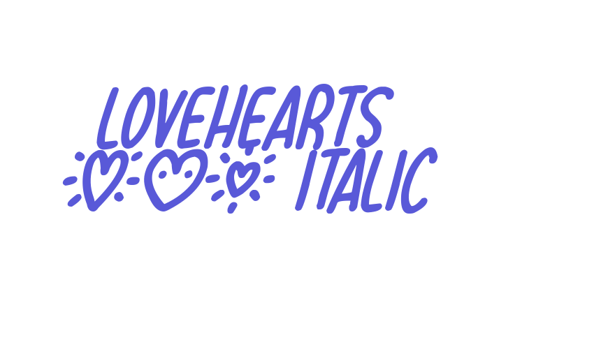 Lovehearts XYZ Italic Font