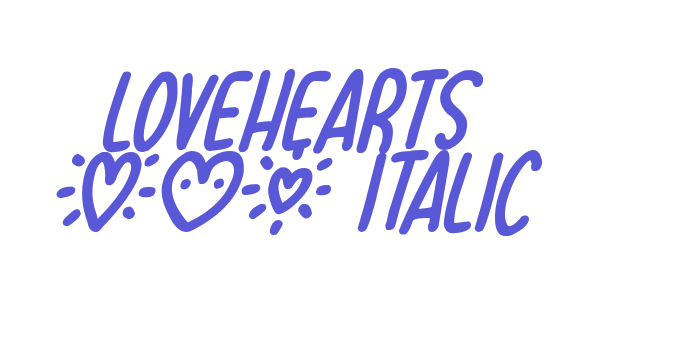 Lovehearts XYZ Italic Font Download