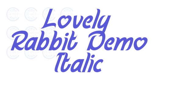 Lovely Rabbit Demo Italic font free