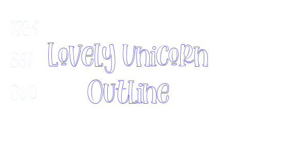 Lovely Unicorn Outline font free