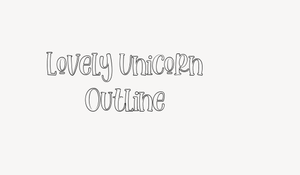 Lovely Unicorn Outline Font