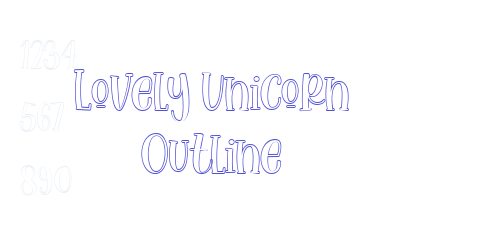 Lovely Unicorn Outline-font-download