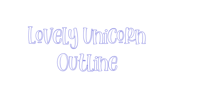 Lovely Unicorn Outline Font