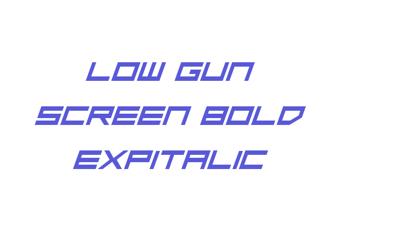 Low Gun Screen Bold ExpItalic Font