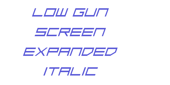 Low Gun Screen Expanded Italic Font Download