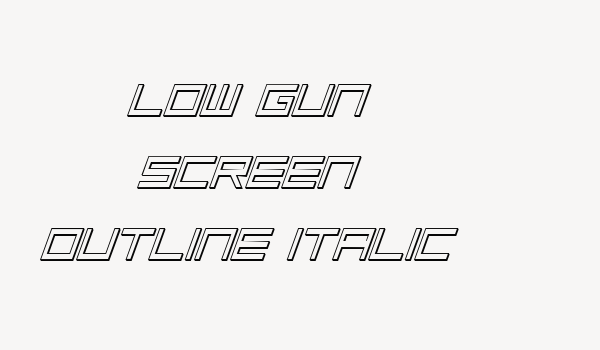 Low Gun Screen Outline Italic Font