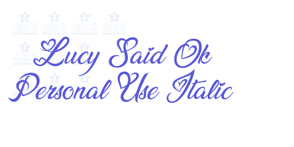 Lucy Said Ok Personal Use Italic font